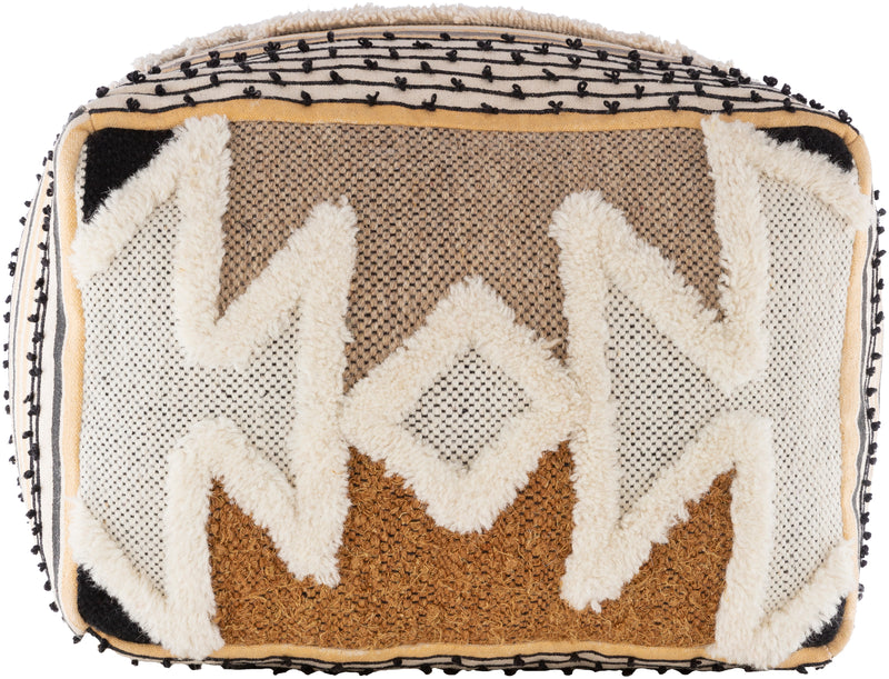 media image for Gemma GMPF-001 Woven Pouf in Beige & Tan by Surya 239
