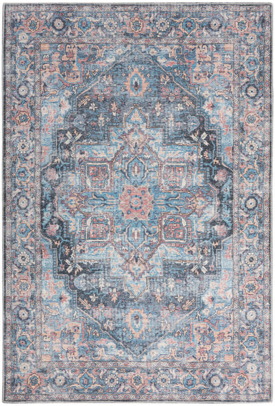 product image for Nicole Curtis Machine Washable Series Light Blue Multi Vintage Rug By Nicole Curtis Nsn 099446164599 1 83