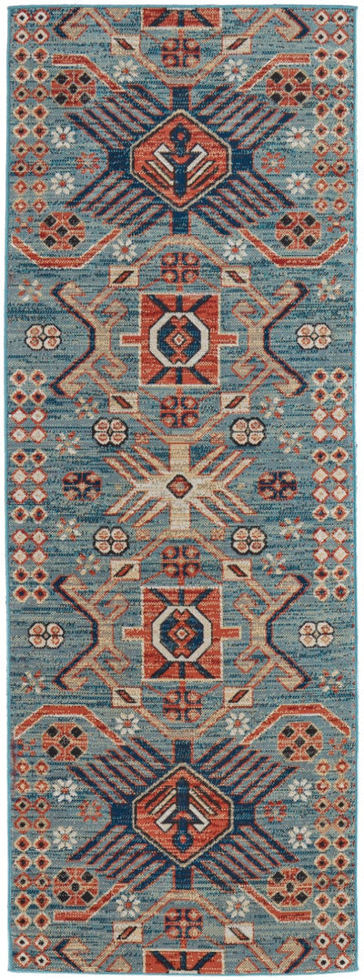 product image for kezia power loomed distressed river blue red orange rug news by bd fine nolr39c9tqsornc16 6 23
