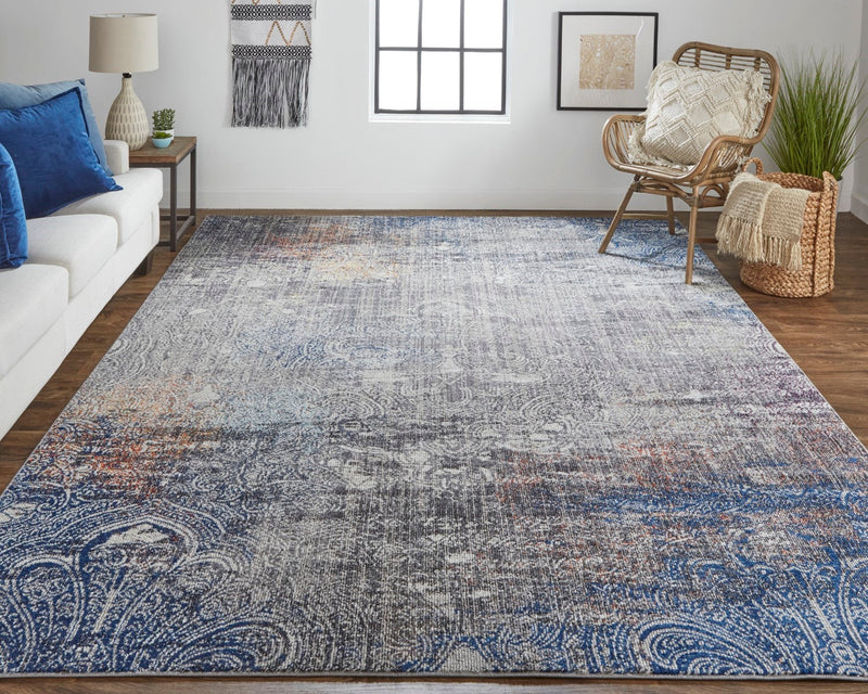 media image for Bellini Distressed Distressed Blue/Gray Rug 6 260