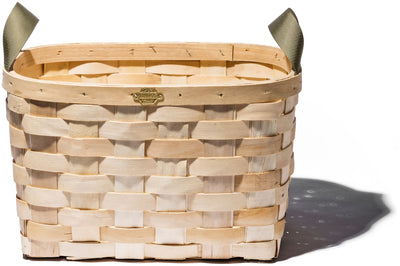 product image for wooden basket natural rectangle design by puebco 1 67