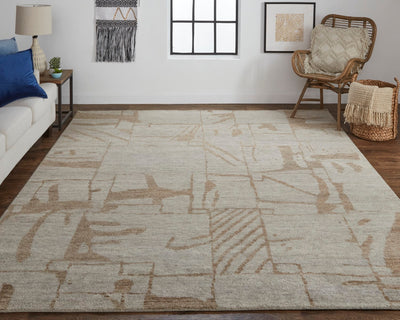 product image for sutton hand knotted tan rug by thom filicia x feizy t05t6003tan000j55 6 27