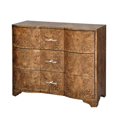 media image for three drawer chest with acrylic hardware in various colors 4 254