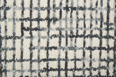 product image for Carrick Hand-Tufted Crosshatch Ivory/Graphite Gray Rug 2 91