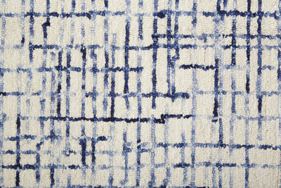 product image for Carrick Hand-Tufted Crosshatch Ivory/Navy Blue Rug 2 46