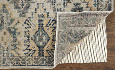 product image for Kezia Power Loomed Distressed River Blue/Vanilla Beige Rug 5 69