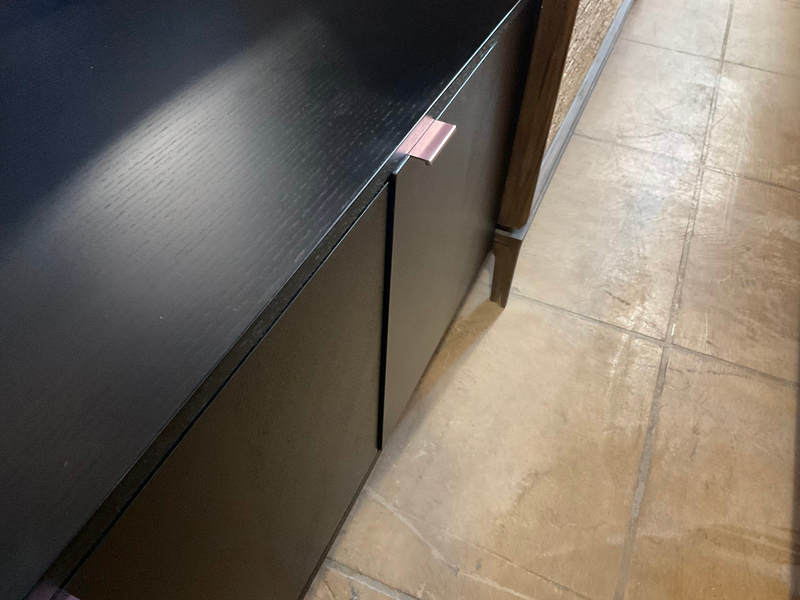 Shop Myles Credenza in Black Oak Open Box Burke Decor