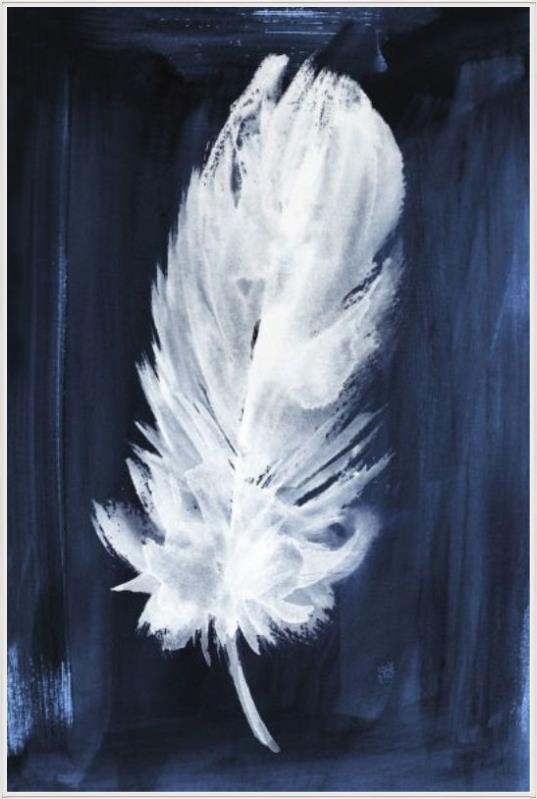 media image for indigo feathers i by bd art gallery lba 52bu0334 bu fr1708 2 287