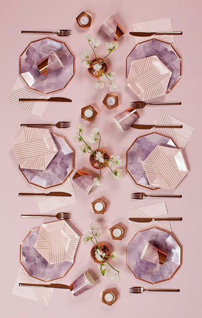 product image for amethyst pale pink striped lunch paper napkins design by harlow grey 2 31