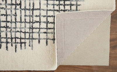 product image for Carrick Hand-Tufted Crosshatch Ivory/Graphite Gray Rug 5 18