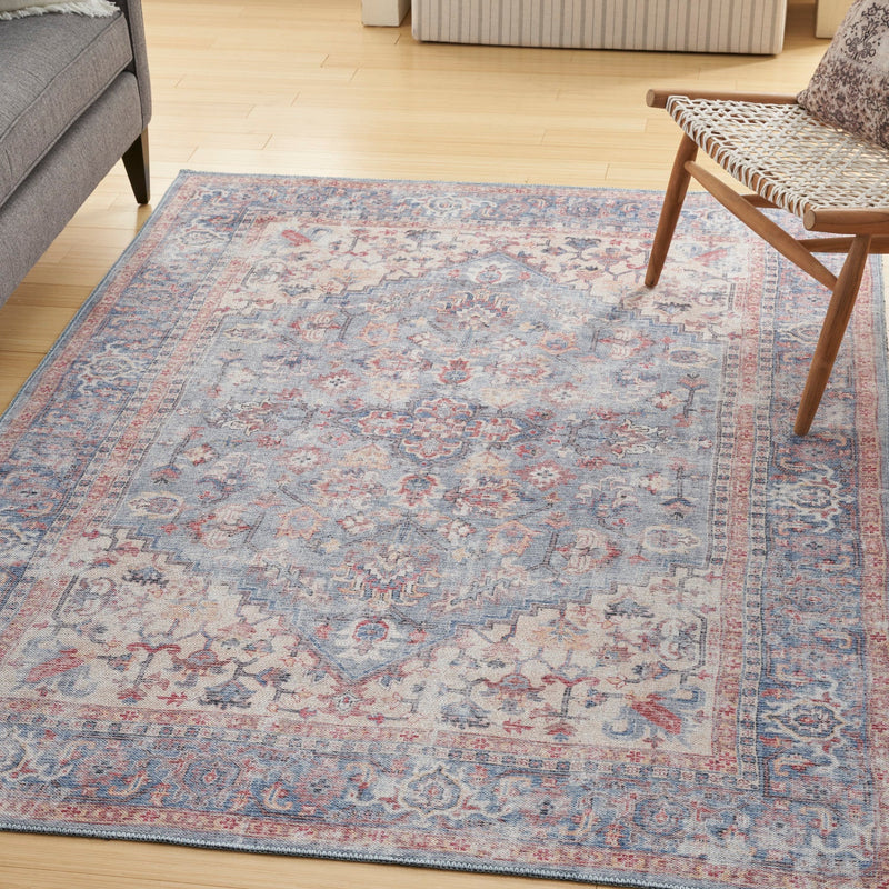 media image for Nicole Curtis Machine Washable Series Blue Multi Vintage Rug By Nicole Curtis Nsn 099446164667 6 268