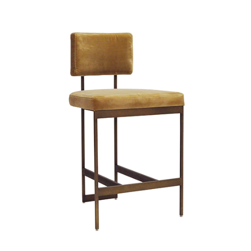 media image for modern counter stool with bronze base in various colors 1 218