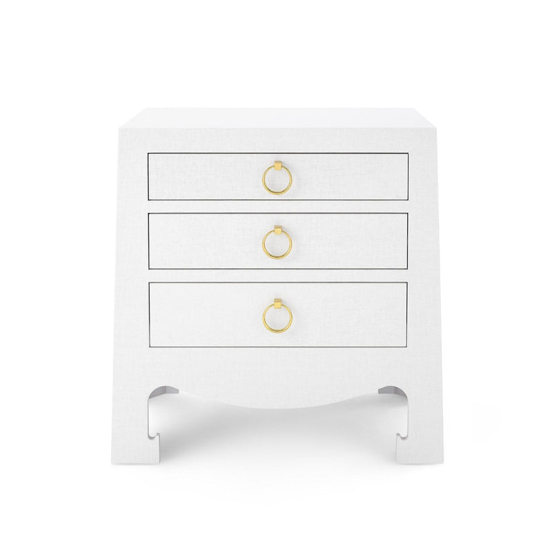 media image for Jacqui 3-Drawer Side Table in White Grasscloth 244