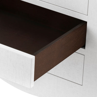 product image for Jacqui 3-Drawer Side Table in White Grasscloth 98