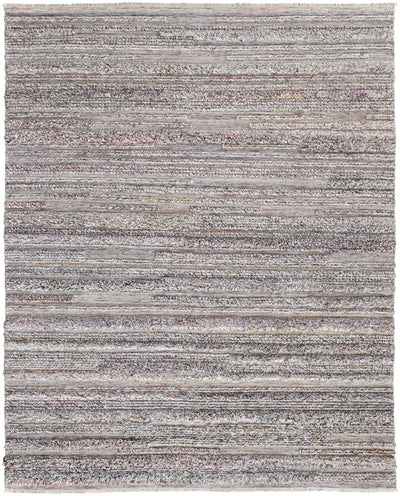 product image for Akton Handwoven Stripes Gray/Red/Yellow Rug 1 17