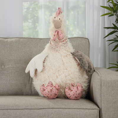product image for Plush Lines Handcrafted Rooster Kids Ivory Plush Animal 18