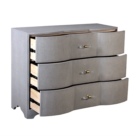media image for three drawer chest with acrylic hardware in various colors 8 268