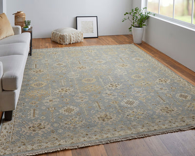 product image for Aleska Oriental Blue/Gray/Ivory Rug 8 40
