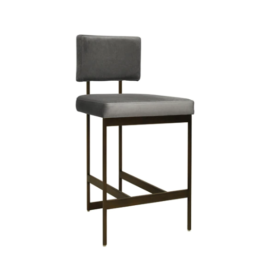 media image for modern counter stool with bronze base in various colors 3 290
