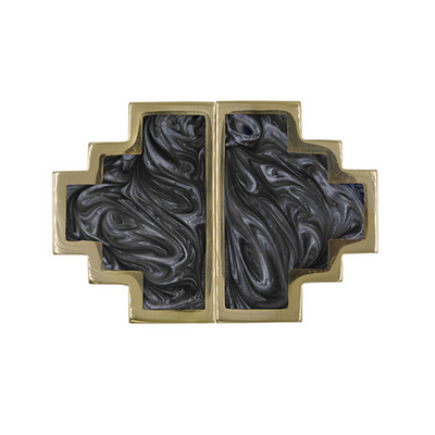 product image for geometric brass knob with pair with inset resin in various colors 1 62