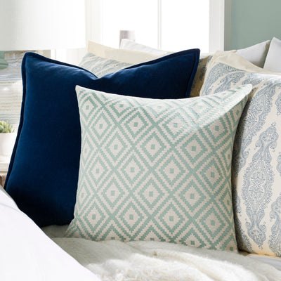 product image for Kanga KGA-003 Jacquard Square Pillow in Mint & Cream by Surya 20