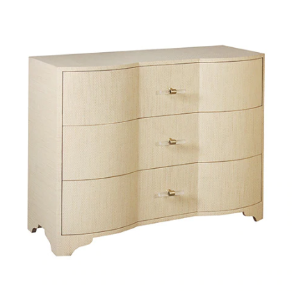 media image for three drawer chest with acrylic hardware in various colors 10 220