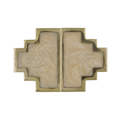 product image for geometric brass knob with pair with inset resin in various colors 2 18