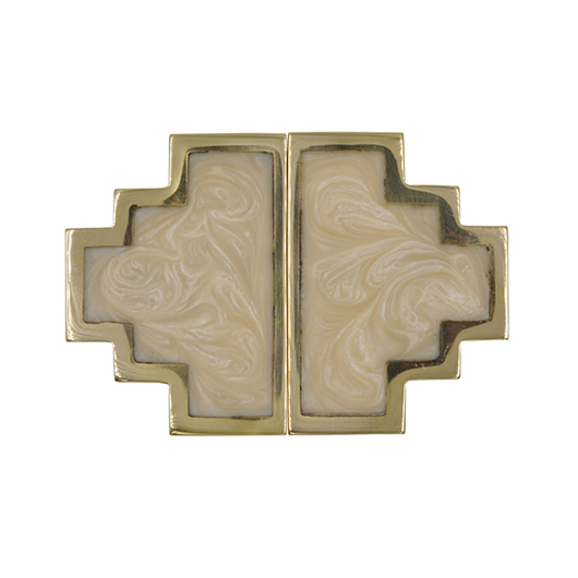 media image for geometric brass knob with pair with inset resin in various colors 2 268