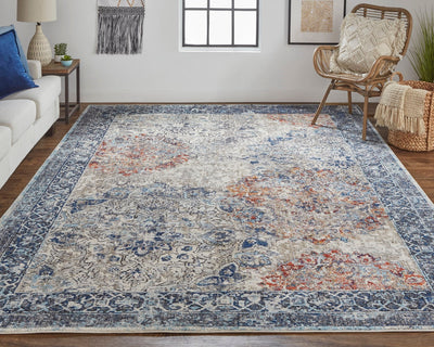 product image for Bellini Ornamental Blue/Rust/Gray Rug 6 16