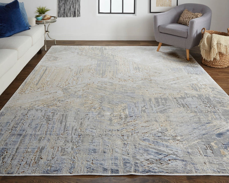 media image for Corben Abstract Ivory Birch/Silver Gray/Tan Rug 6 253
