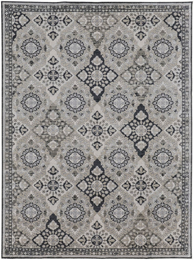 product image of Adana Ornamental Ivory/Black/Silver Rug 1 551