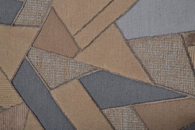 product image for Cutlor Hand Tufted Mosaic Tan/Gray/Cool Blue Rug 2 96