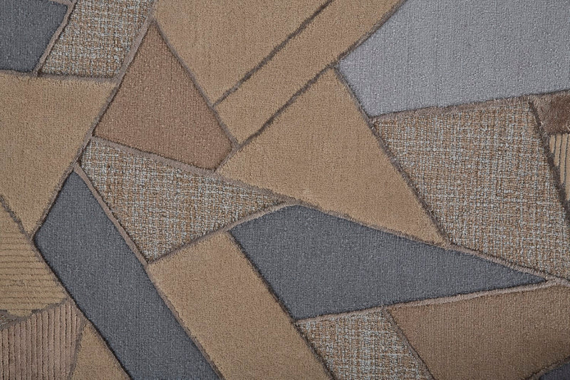 media image for Cutlor Hand Tufted Mosaic Tan/Gray/Cool Blue Rug 2 295