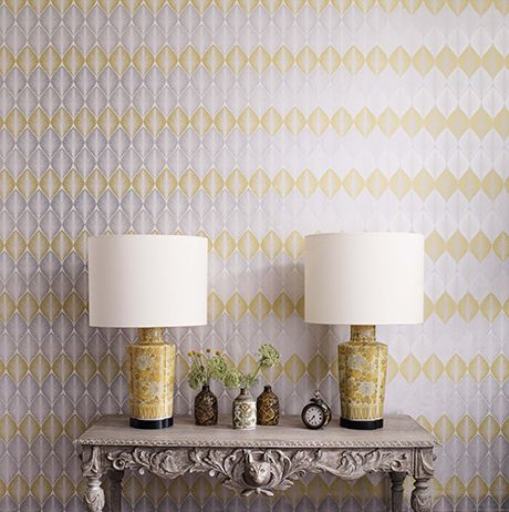 media image for Leaf Fall Wallpaper in Gray and Aqua Color by Osborne & Little 248