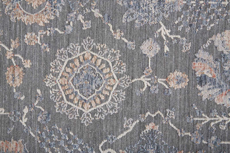 media image for Sybil Power Loomed Ornamental Charcoal/Biscuit Tan Rug 2 28