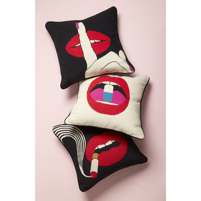 product image for lips full dose needlepoint throw pillow 4 88