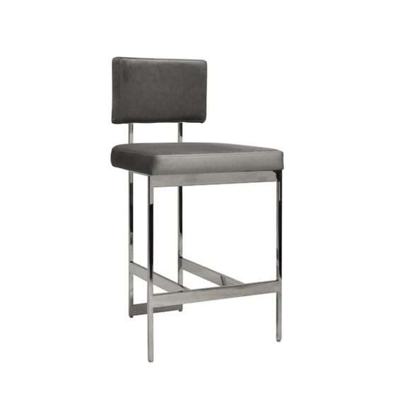 media image for modern counter stool with nickel base in various colors 3 258