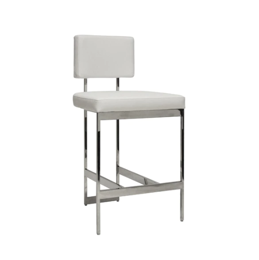 media image for modern counter stool with nickel base in various colors 4 266