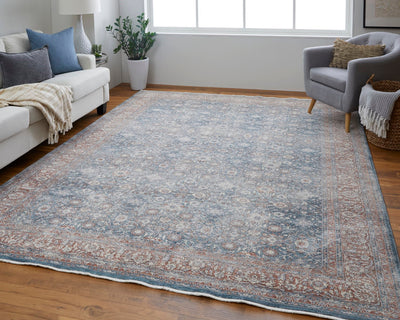 product image for Gilford Ornamental Blue / Rust Rug 6 63