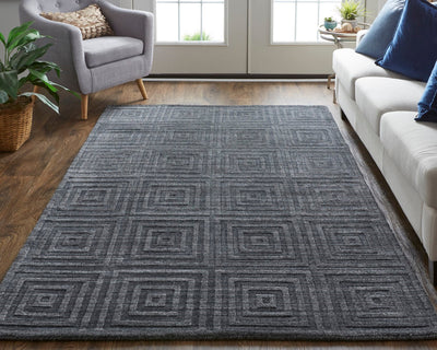 product image for Tatem Hand Woven Linear Charcoal Gray/Gray Rug 6 90