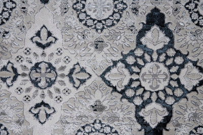 product image for Adana Ornamental Ivory/Black/Silver Rug 2 72