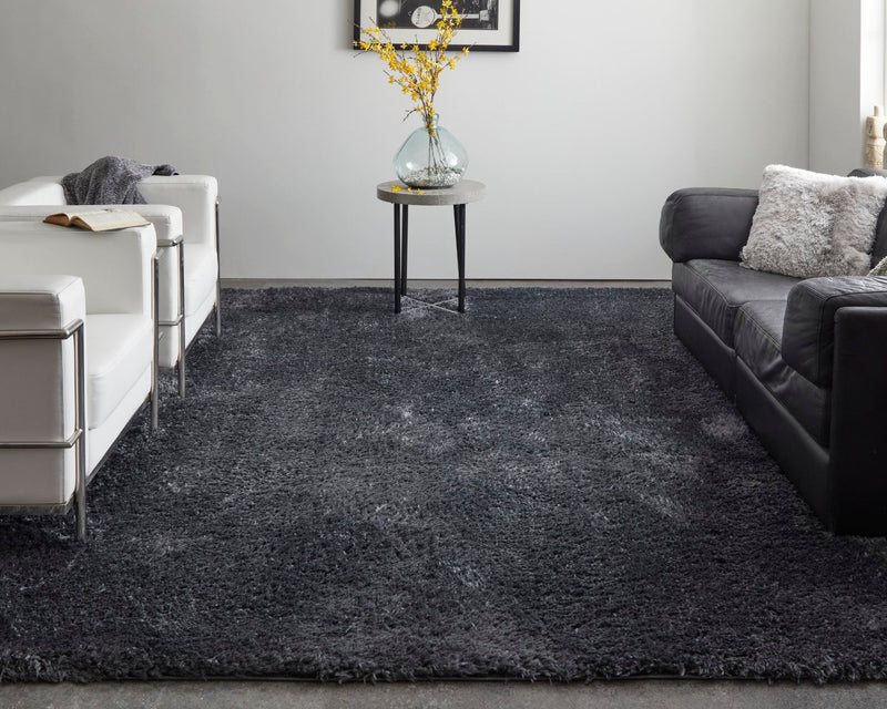 media image for loman solid color classic black charcoal rug by bd fine drnr39k0blkchlh00 7 25
