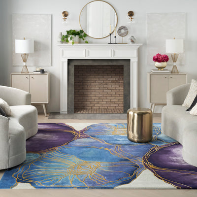 product image for prismatic hand tufted blue gold rug by nourison nsn 099446135261 9 79