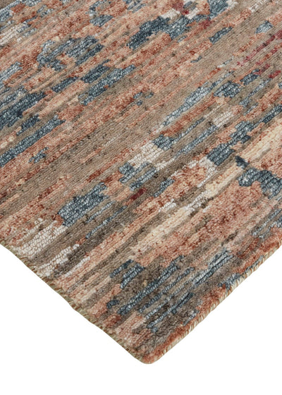 product image for Clarkson Hand-Knotted Distressed Copper/Blue Rug 4 18