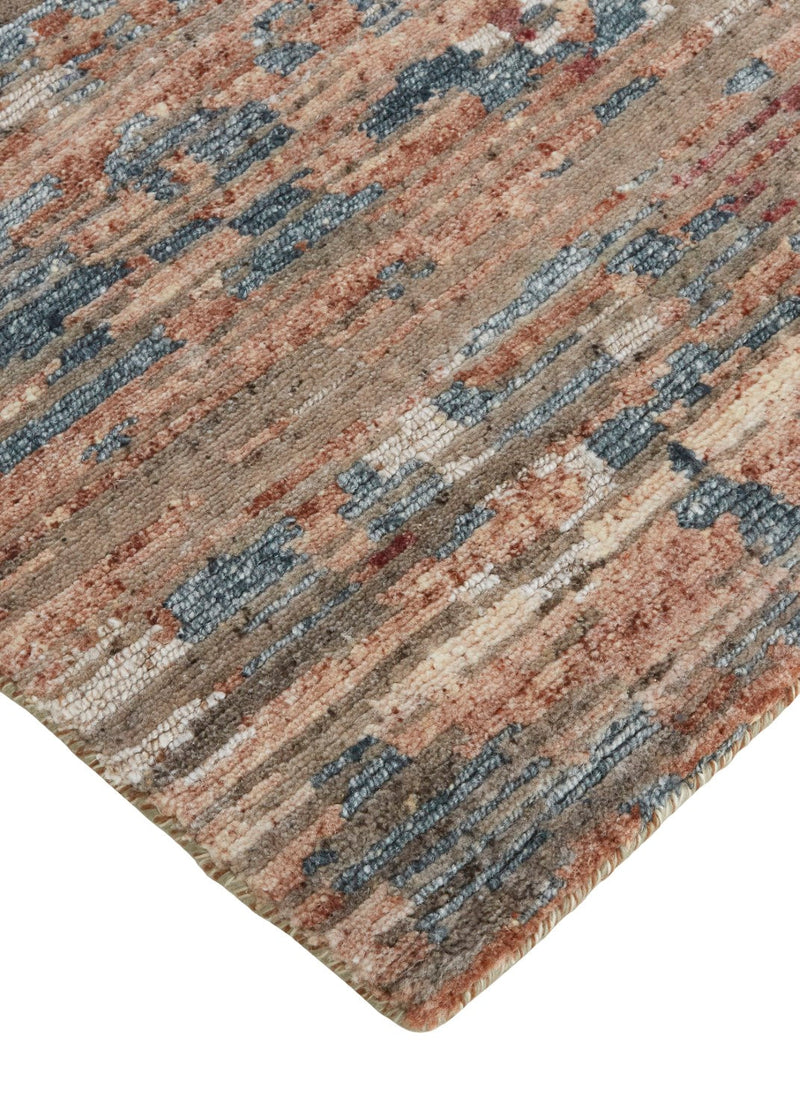 media image for Clarkson Hand-Knotted Distressed Copper/Blue Rug 4 21