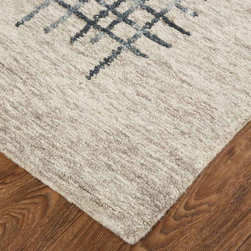 media image for Carrick Hand-Tufted Crosshatch Light Taupe/Gray Rug 4 22