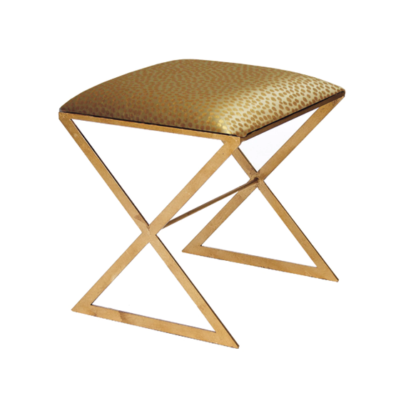 media image for x side stool with gold leaf base in various colors 1 251