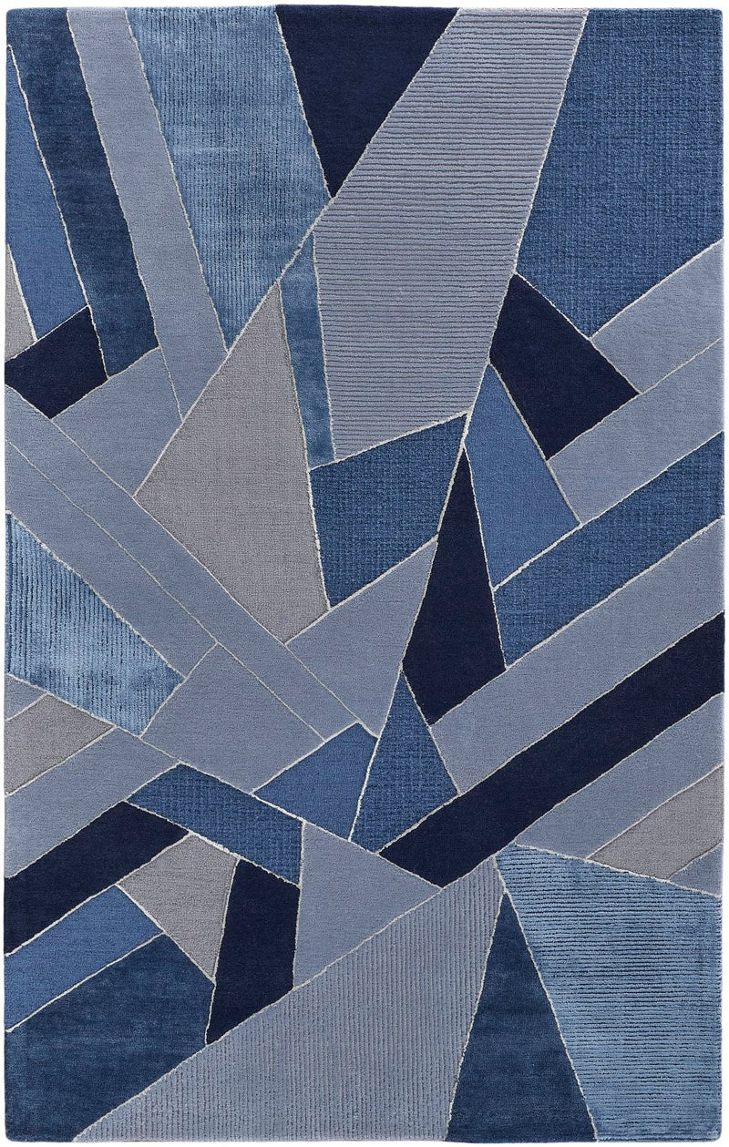 media image for Cutlor Hand Tufted Mosaic Navy Blue/Opal Gray Rug 1 272