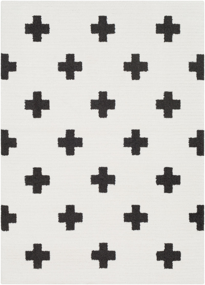 media image for moroccan shag rug in white black design by surya 1 1 241