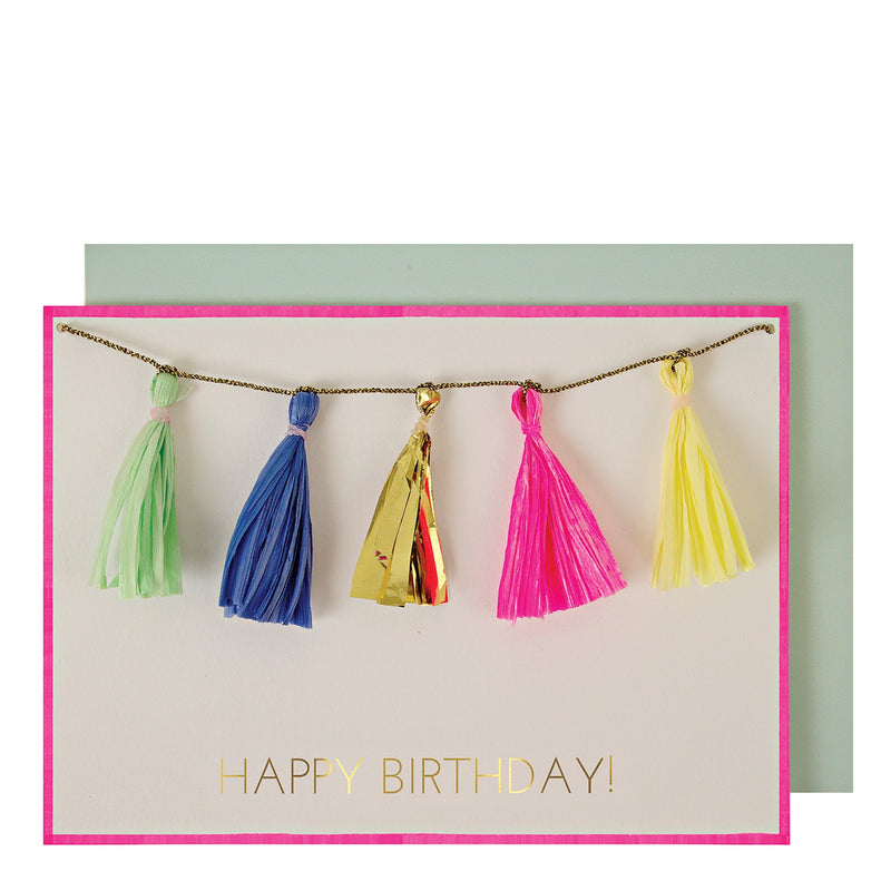 media image for neon tassels birthday card by meri meri mm 132535 1 262